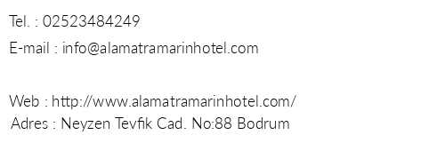 Alamatra Marin Hotel telefon numaraları, faks, e-mail, posta adresi ve iletişim bilgileri